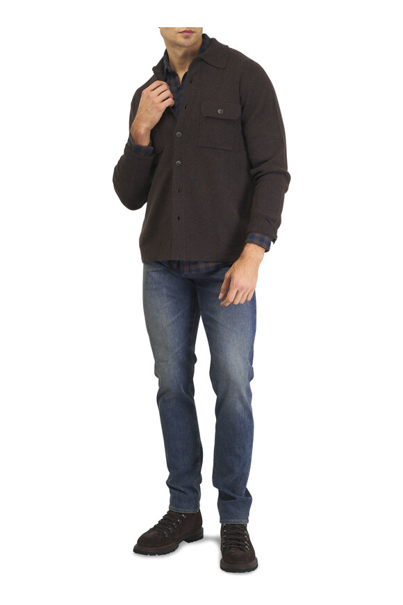 Faherty Brand Legend™ Navy Woodland Check Sweater Shirt - view 2