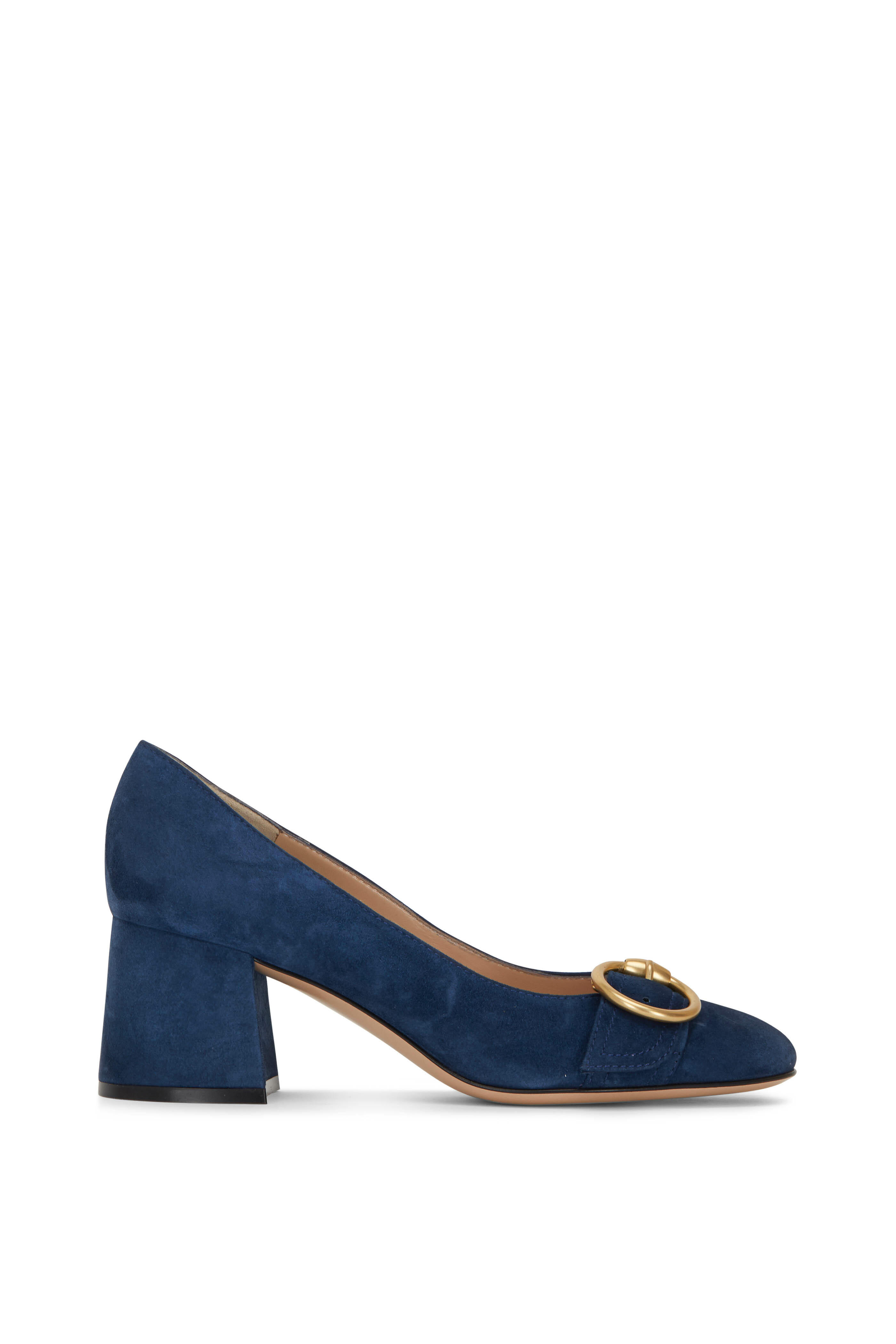 Gianvito Rossi - Pamela Midnight Suede Buckle Loafer, 60mm