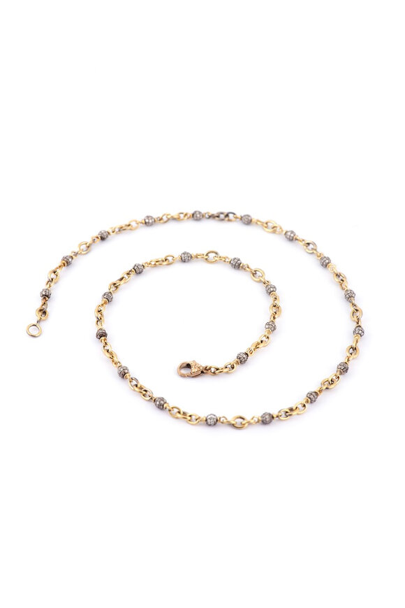 Sylva & Cie Diamond Ball Chain Necklace - view 1