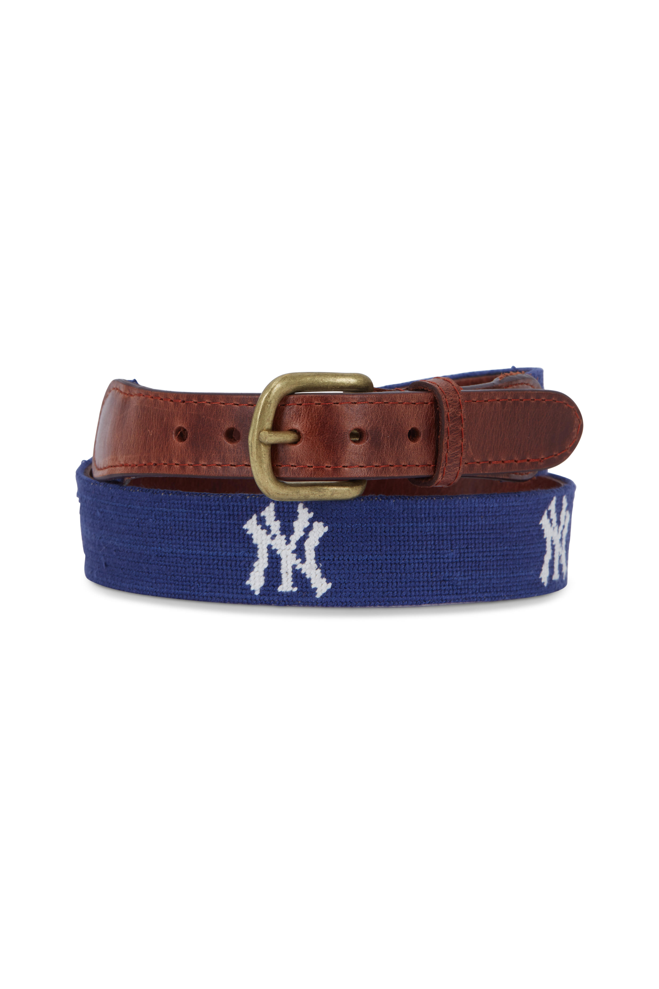 Smathers & Branson - Navy New York Yankees Needlepoint Belt