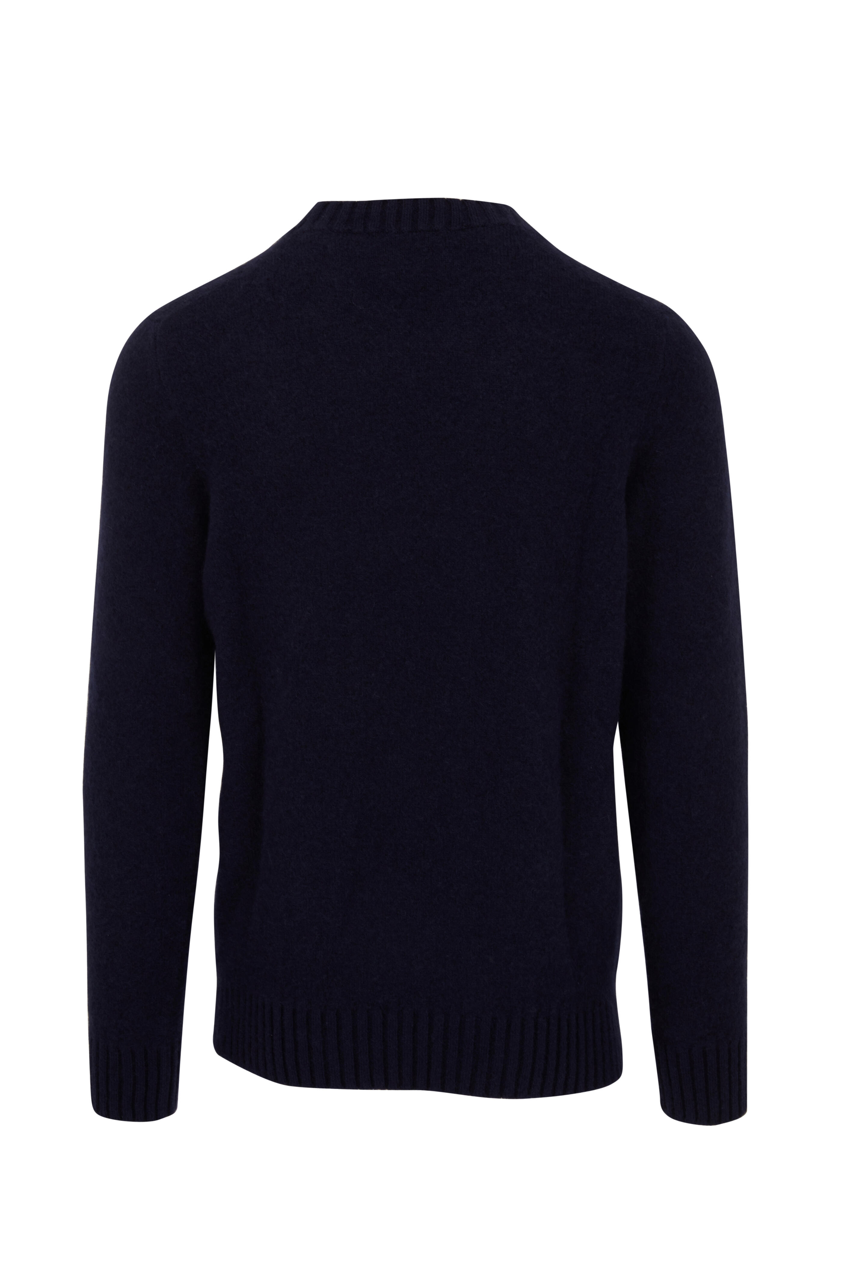 Fratelli Piacenza - Solid Navy Souffle Soft Cashmere Crewneck