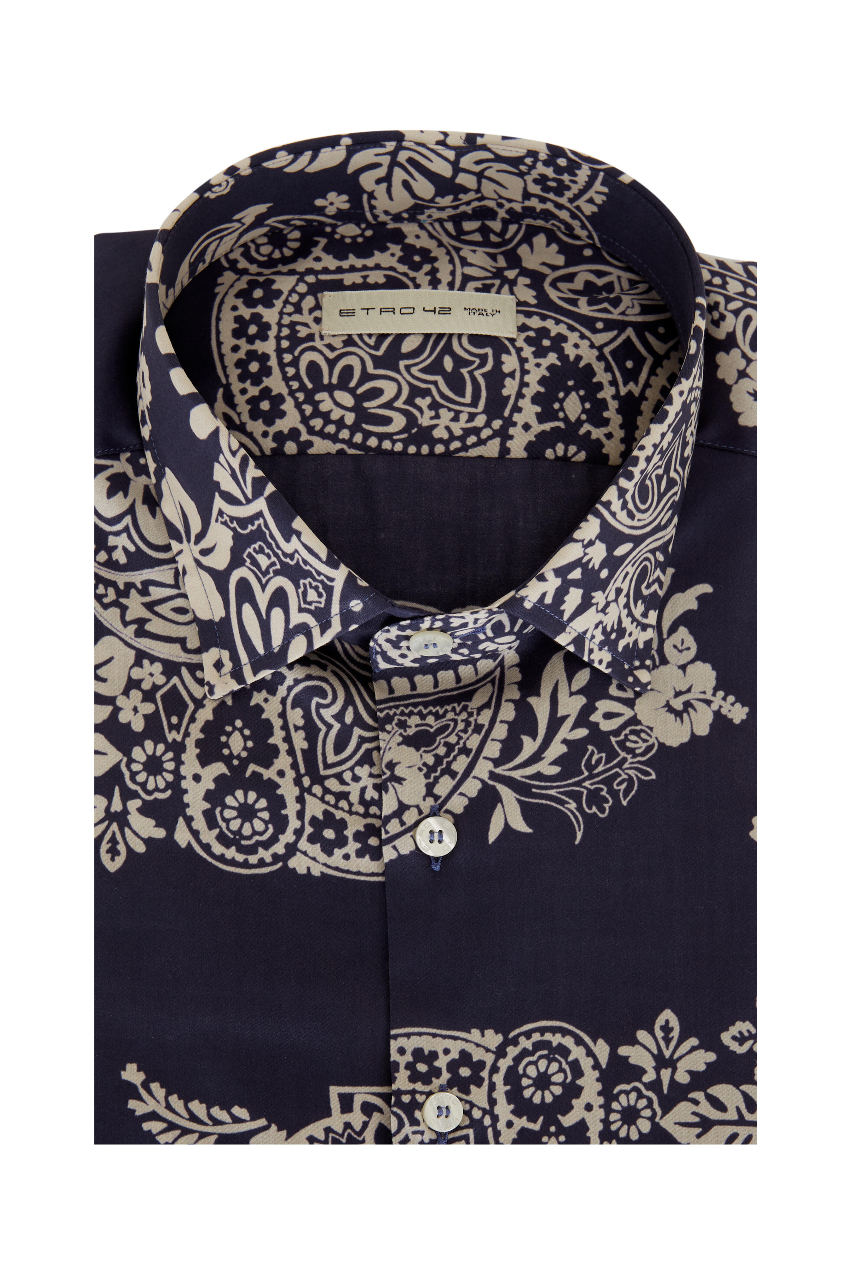 Etro - Blue Bandana Print Sport Shirt
