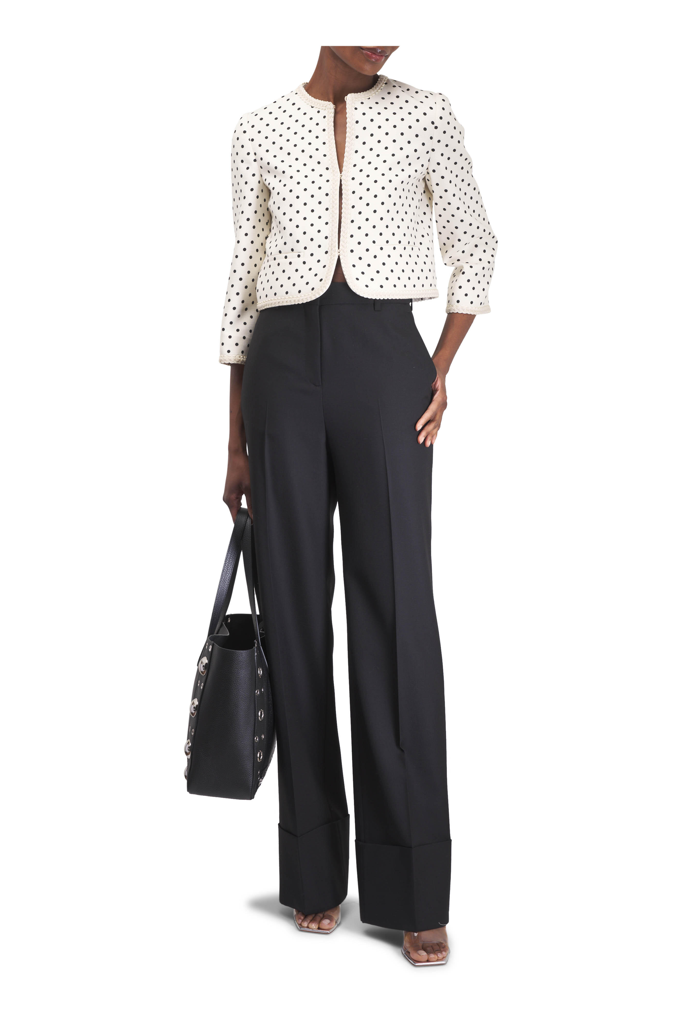 Valentino Garavani - Medium Nellcôte Black Grainy Leather Shopping Tote