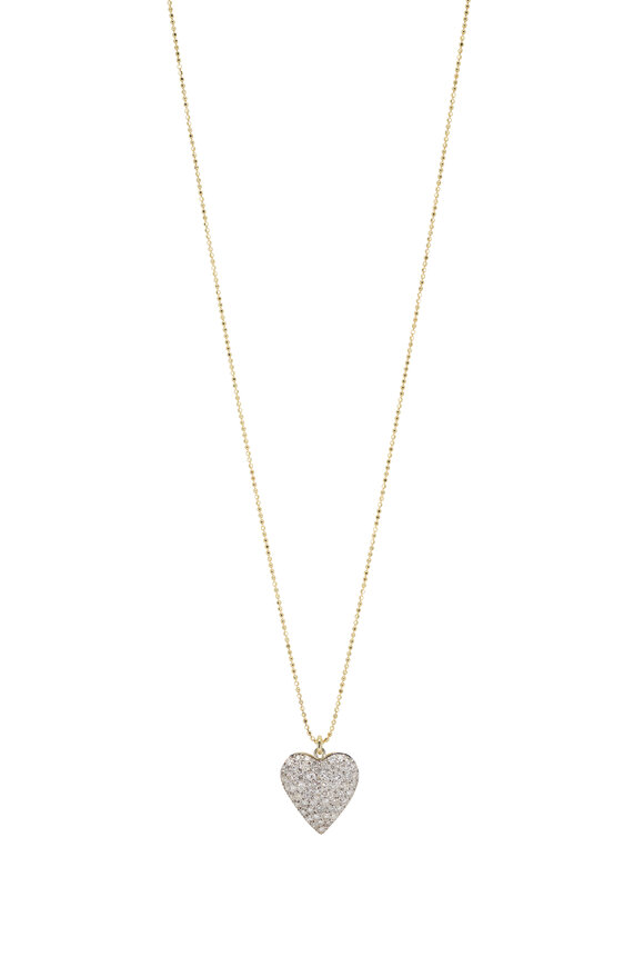 Renee Lewis Antique Pavé Diamond Heart Pendant Necklace