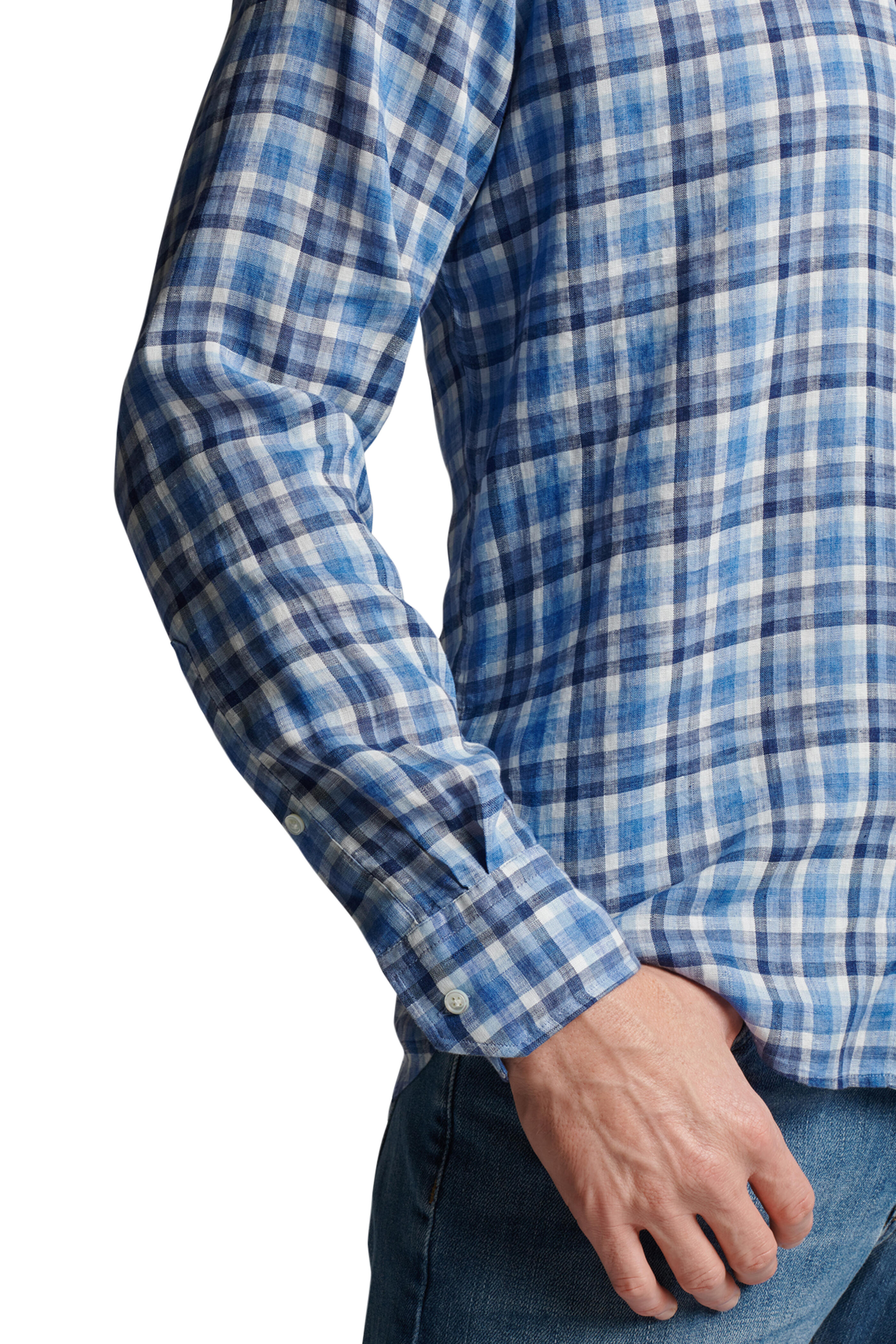 Peter Millar - Bella Vue Blue Pearl Linen Sport Shirt