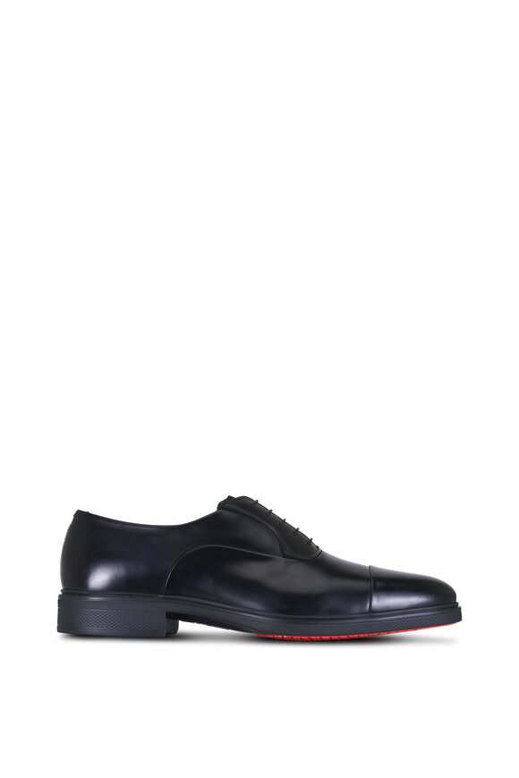 Santoni - Easy On Black Leather Dress Shoe