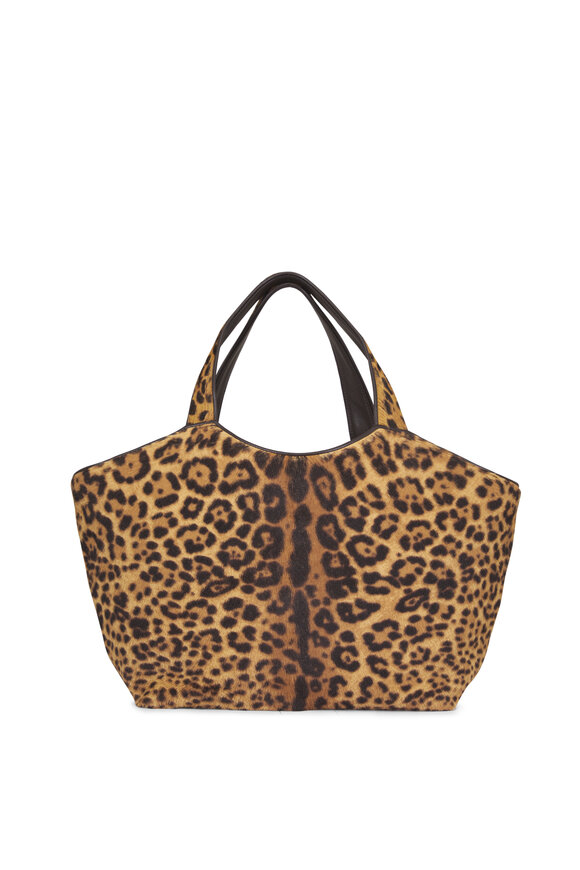 Saint Laurent Medium Icare Animal Print Shopping Tote - view 3