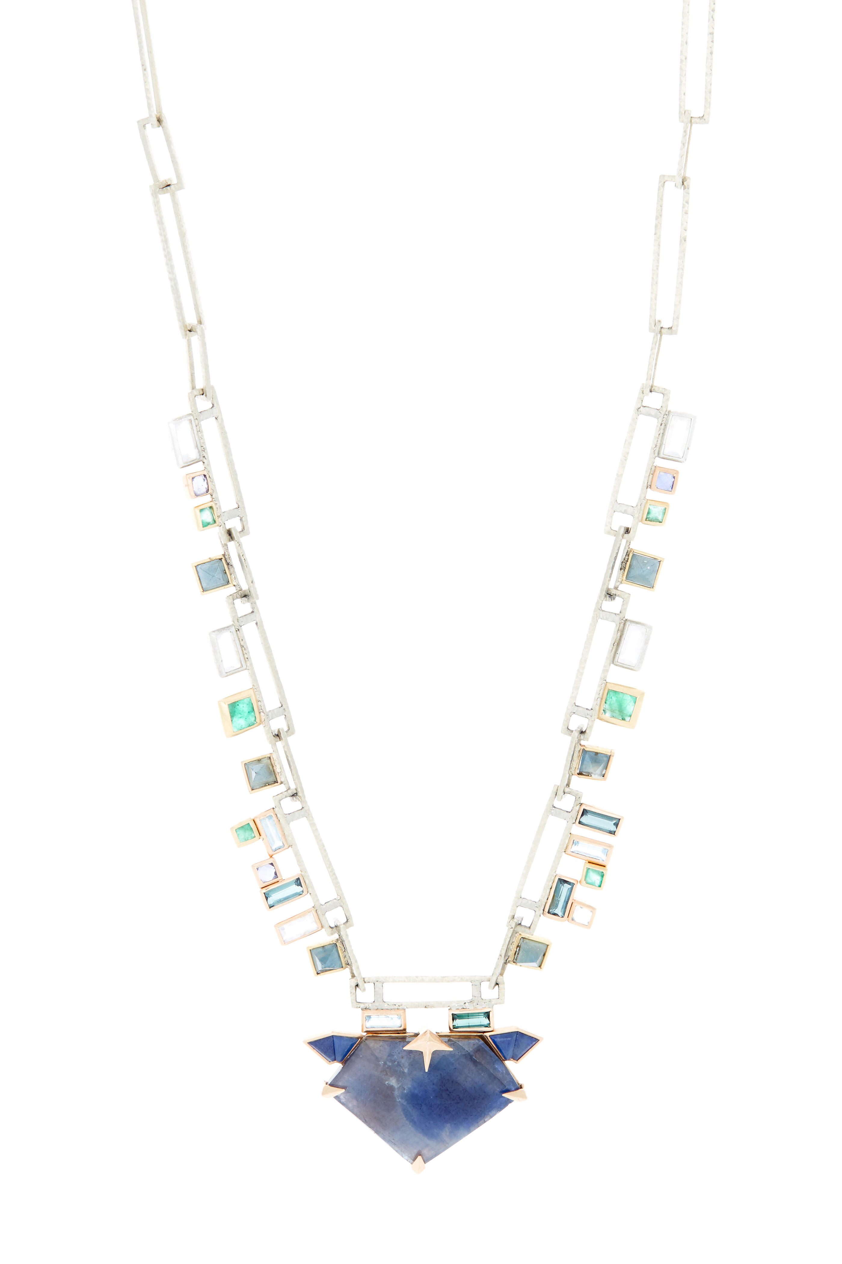 Nak Armstrong - Rose Gold Multiple Gemstone Pendant Necklace - view 1