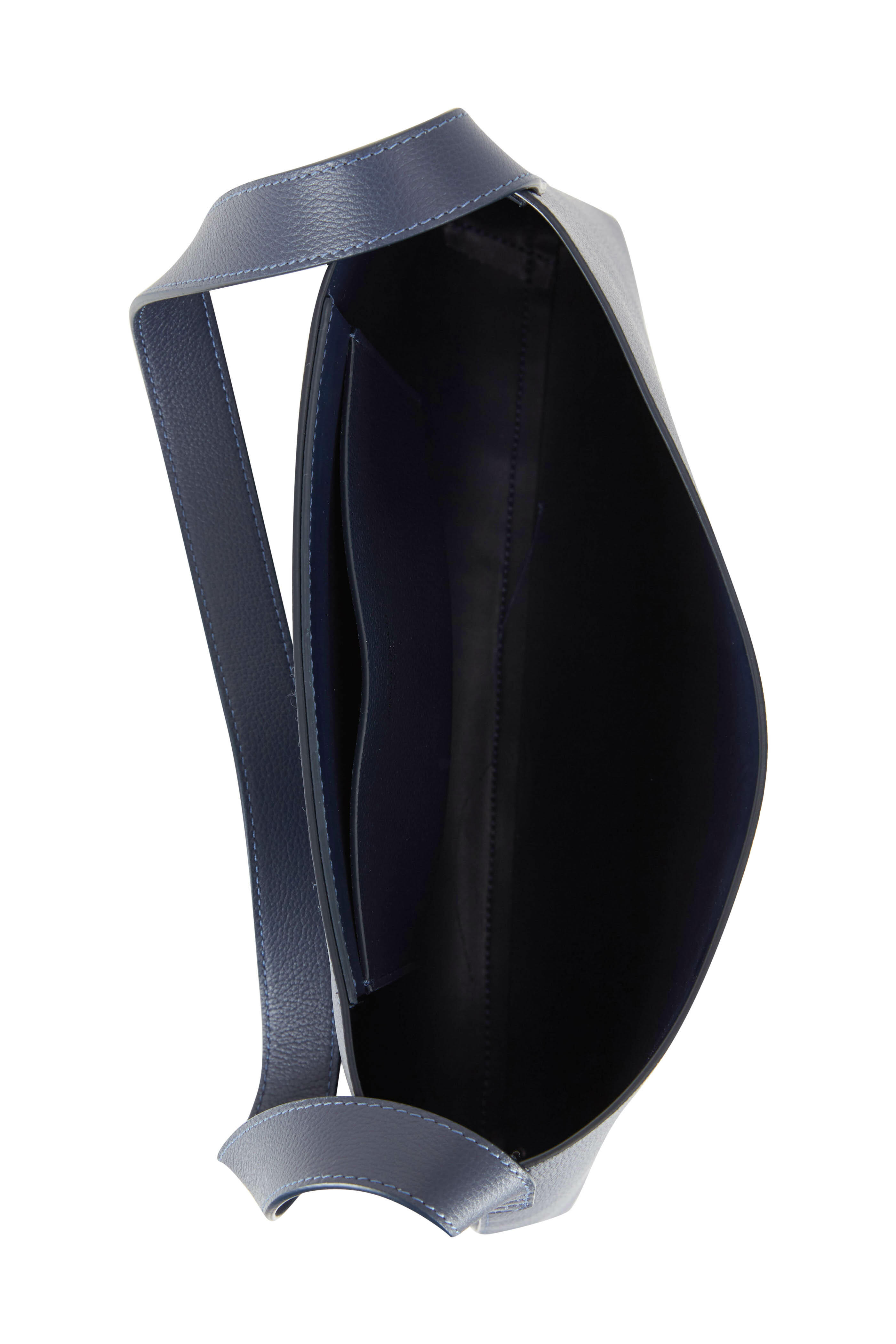 Mansur Gavriel - Navy Blue Pebbled Leather Shoulder Bag