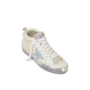 GOLDEN  MIDSTAR 37 ホワイト/グレー Golden Goose - Midstar White Leather & Silver Star Sneaker