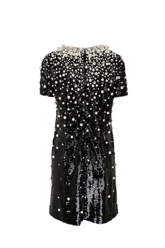 Carolina Herrera - Embellished Pearl & Sequin Shift Mini Dress 