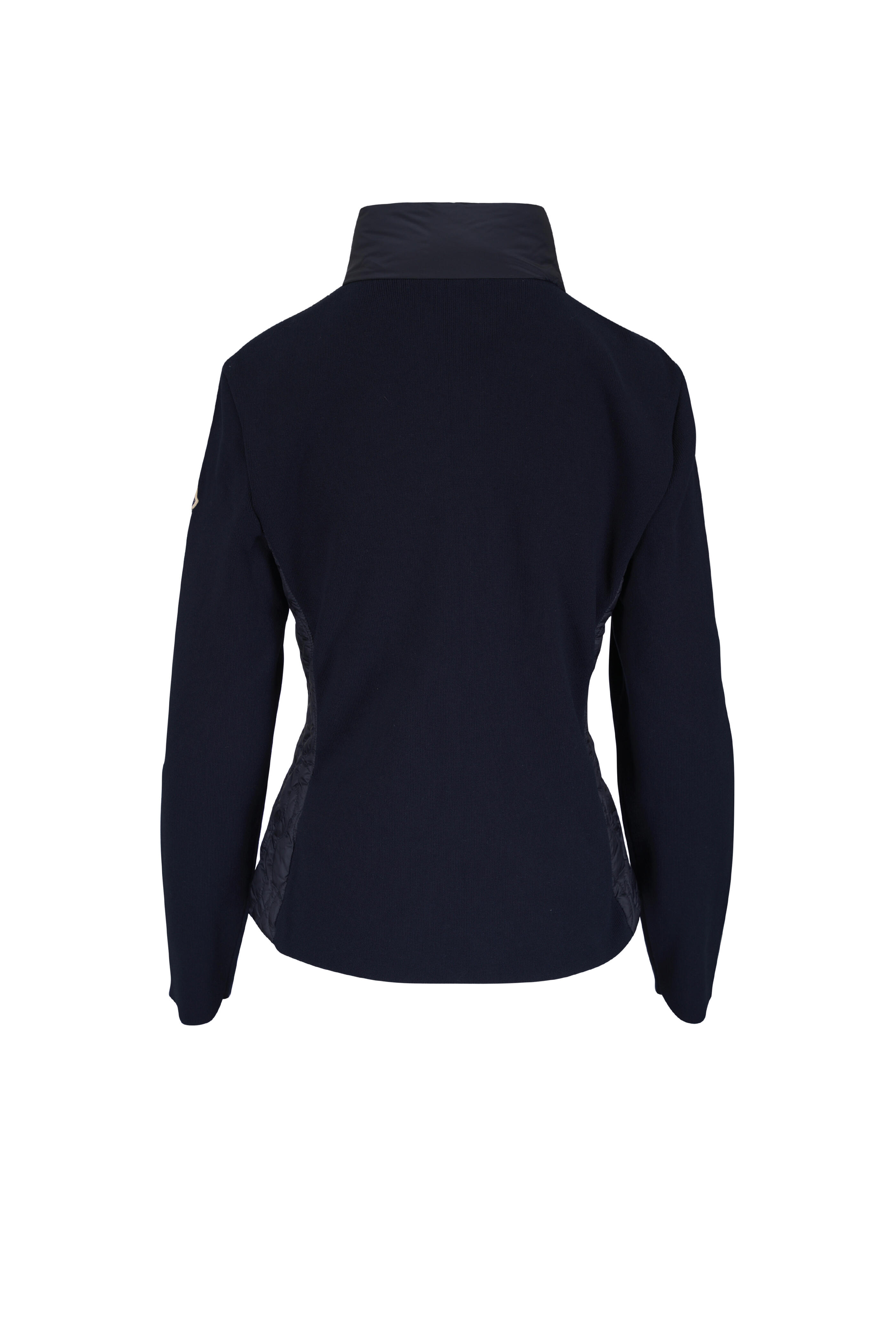 Moncler - Cotton Padded Black Zip-Up Cardigan - view 2