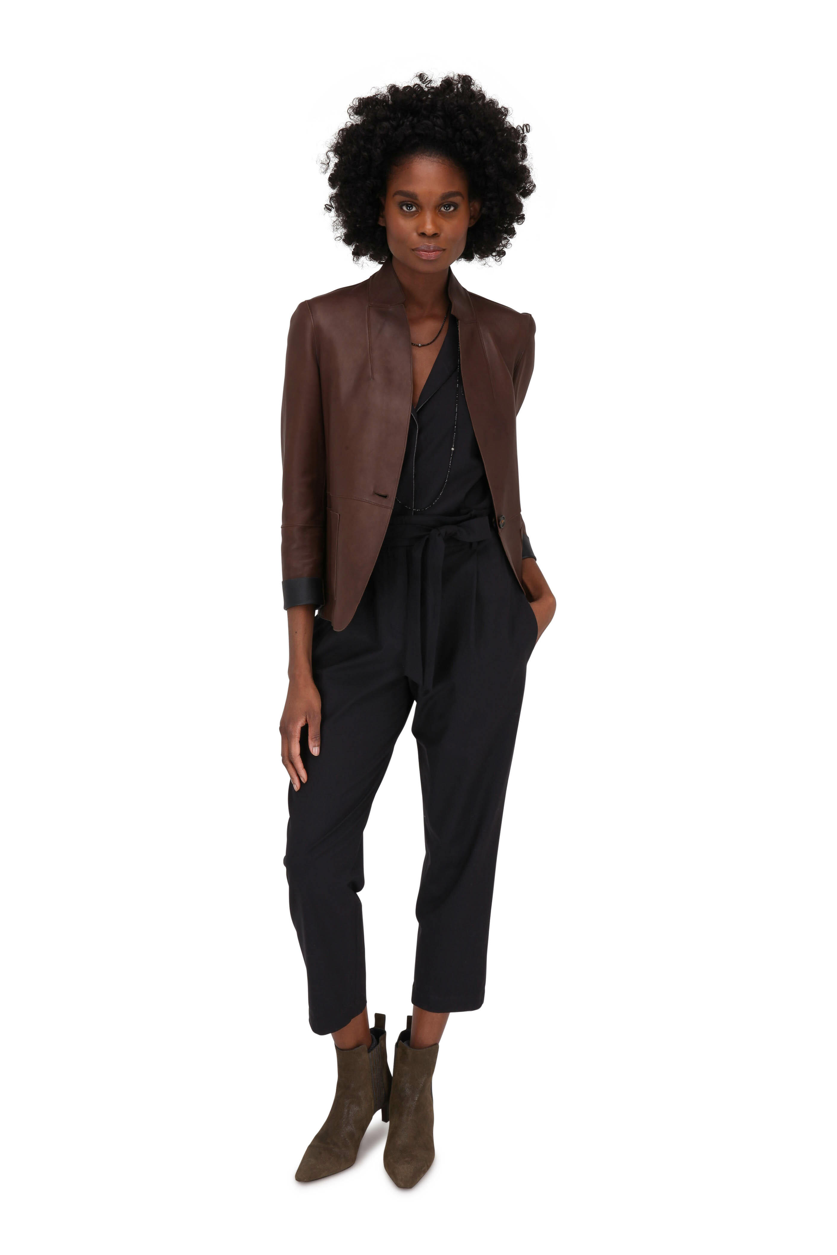 Brunello Cucinelli - Black Wool Monili Trim Jumpsuit
