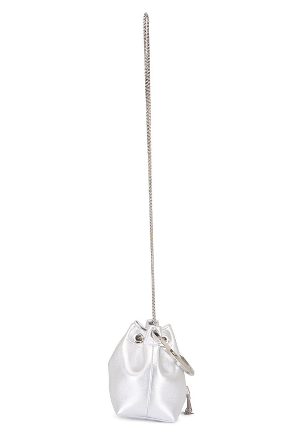 Jimmy Choo Bon Bon Silver Leather Bucket Bag - view 3