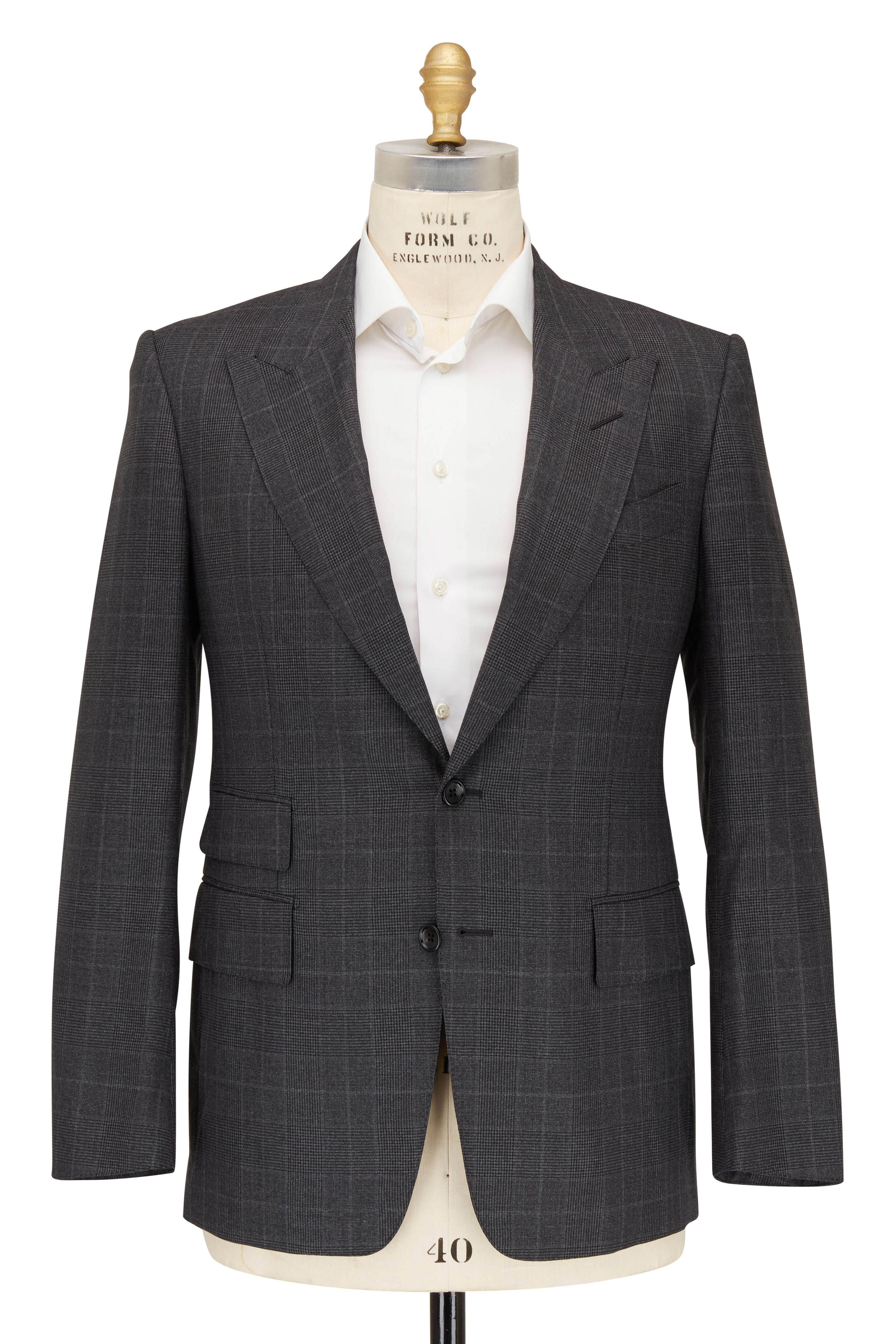 Tom Ford - Charcoal Prince Of Wales Plaid Wool Suit