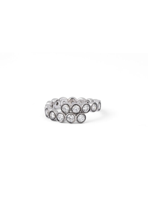 Sylva & Cie White Gold Diamond Swirl Ring