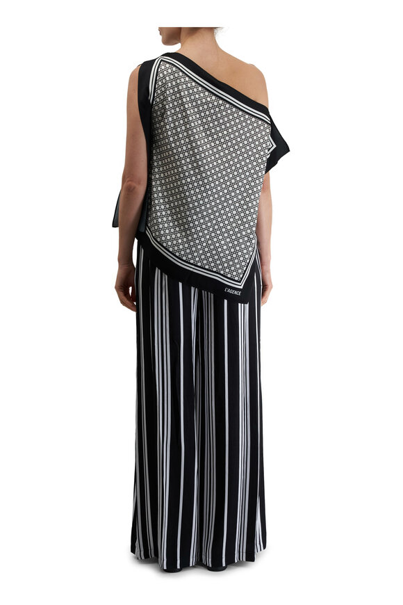 L'Agence - Lillian Black & White Wide Leg Stripe Pant 