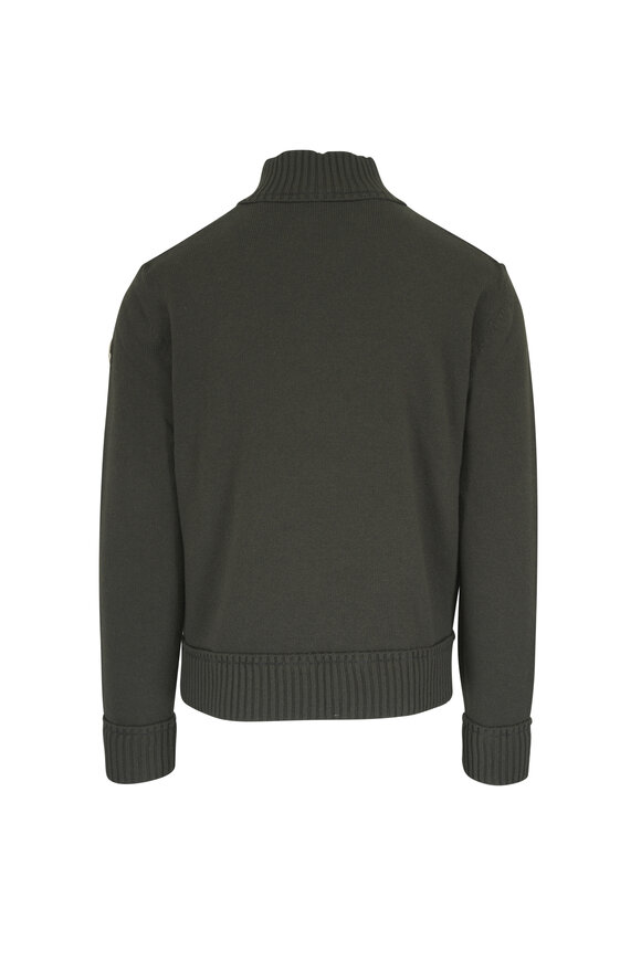 Moncler Green Tricot Quilted Cardigan - view 4