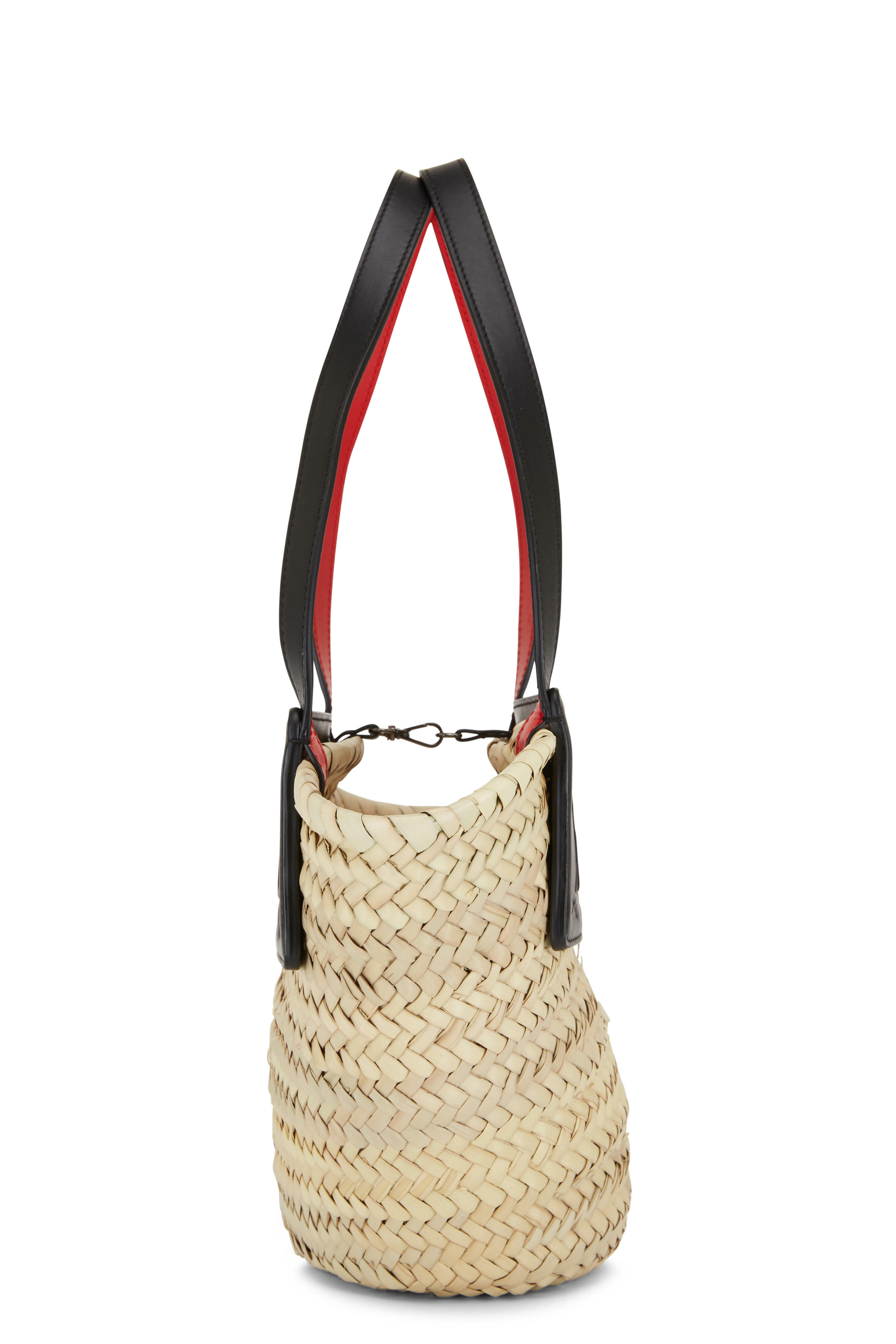 Christian Louboutin Cabarock Small Leather Tote Bag in Natural