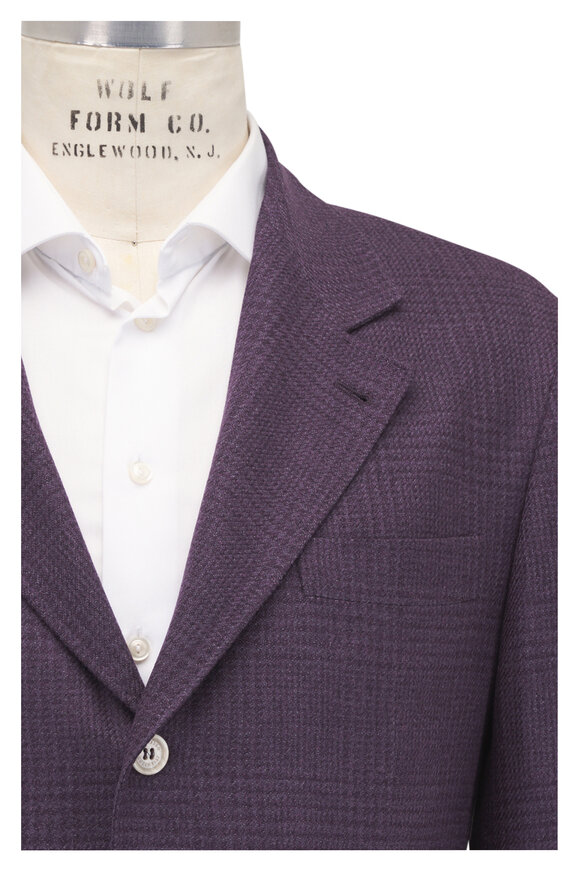 Brunello Cucinelli Dark Burgundy Wool, Cashmere & Silk Sportcoat - view 2