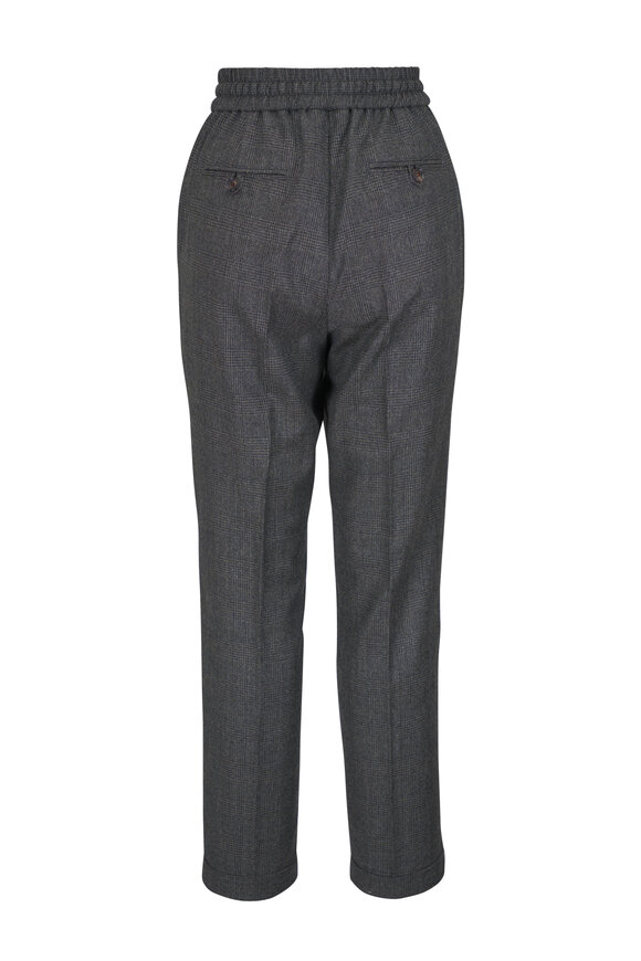 Kiton Plaid Green Wool Jogger - view 4