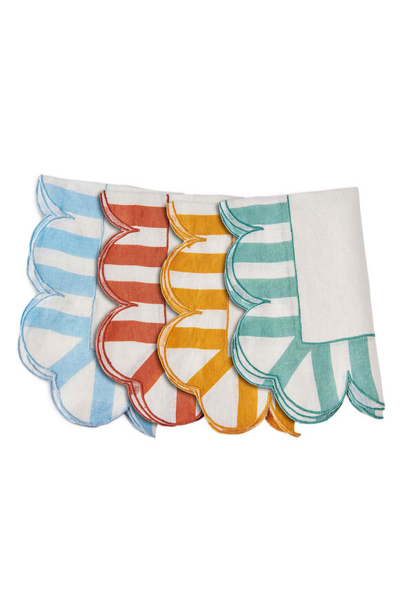 Misette Jardin Set of 4 Embroidered Linen Napkins