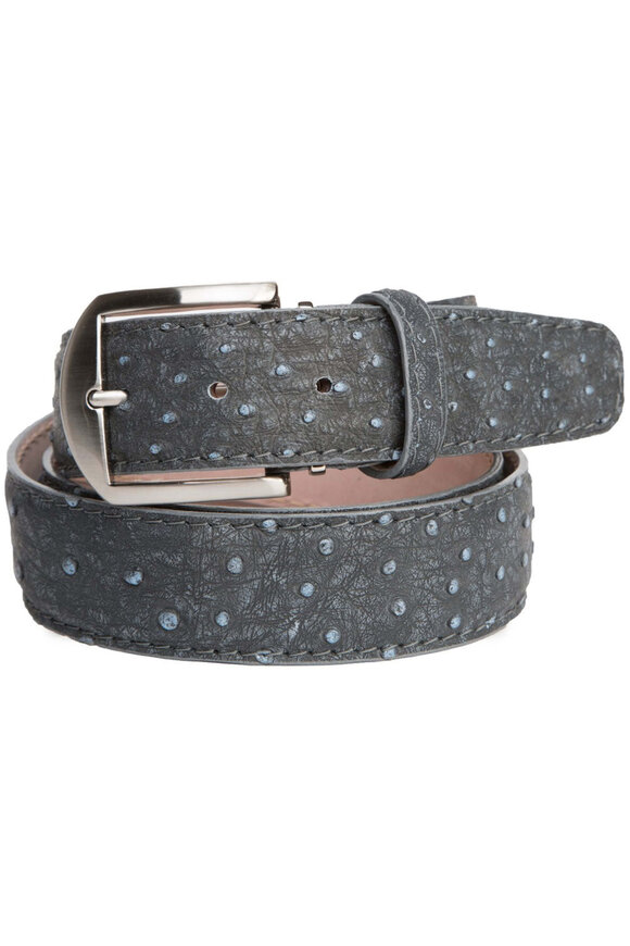 L.E.N. Lifestyle Ostrich Belt in London Fog - view 1