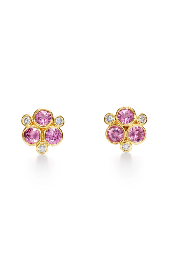 Temple St. Clair Pink Sapphire Trio Earrings