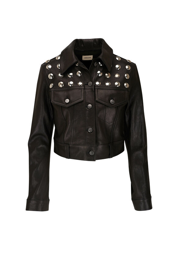 Khaite Rizzo Black Studded Leather Jacket
