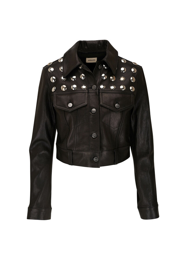 【関税込み】KHAITE MALEK JACKET Khaite Morsson Leather Single-Breasted Jacket | Neiman Marcus