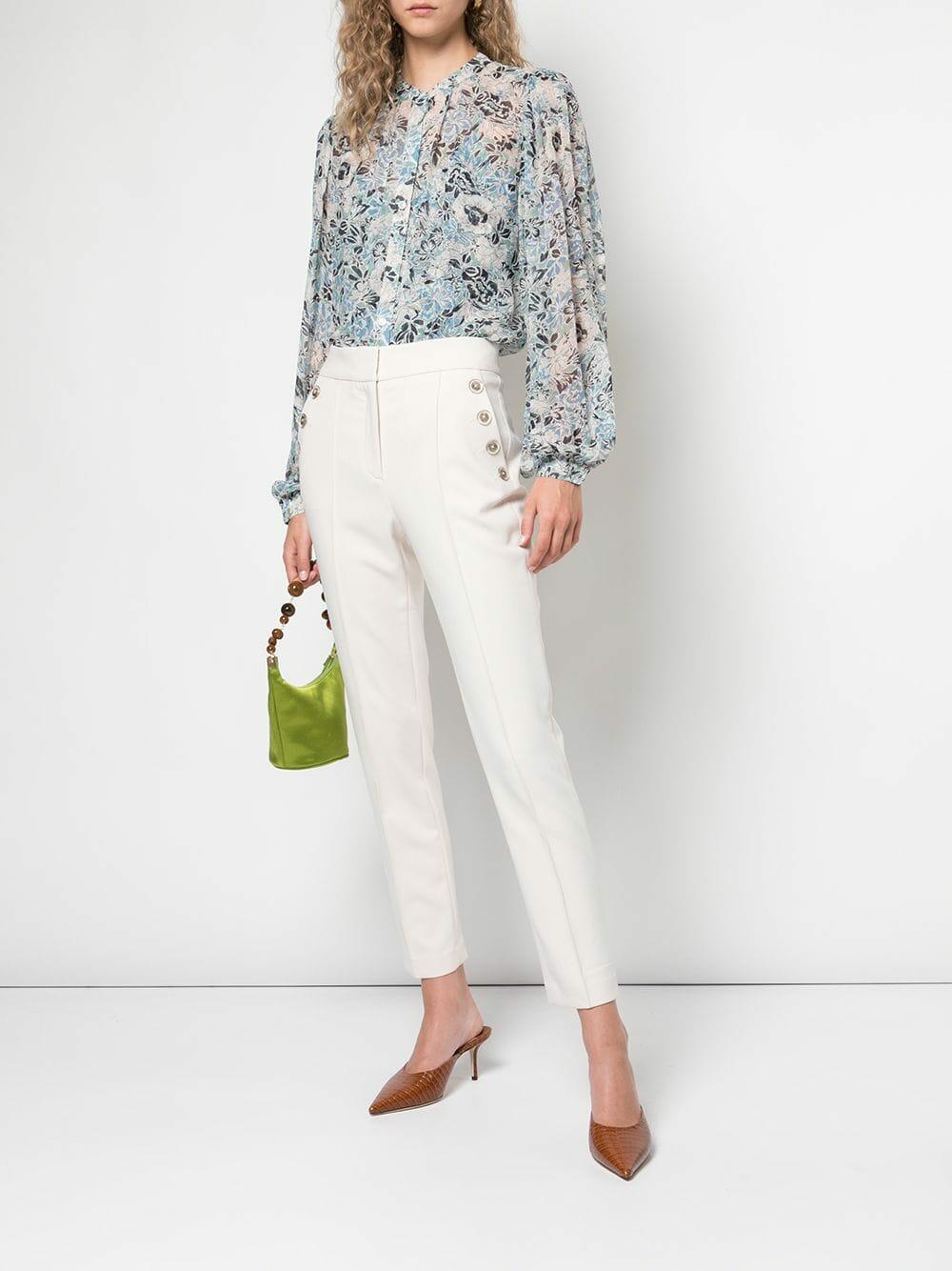 Veronica Beard - Friedman Ivory Button Pocket Cropped Pant
