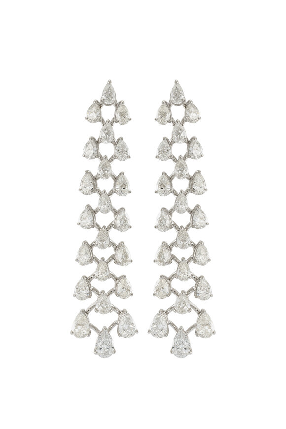 Etho Maria 18k White Gold Diamond Chandelier Earrings