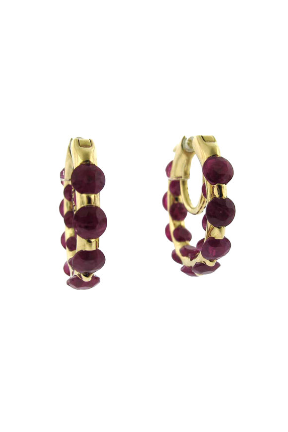Loree Rodkin Small Invisible In & Out Pave Hoops