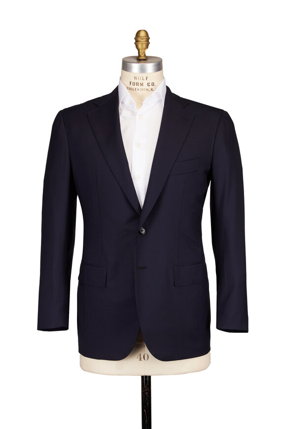 Cesare Attolini Navy Blue 160s Wool Suit - view 2