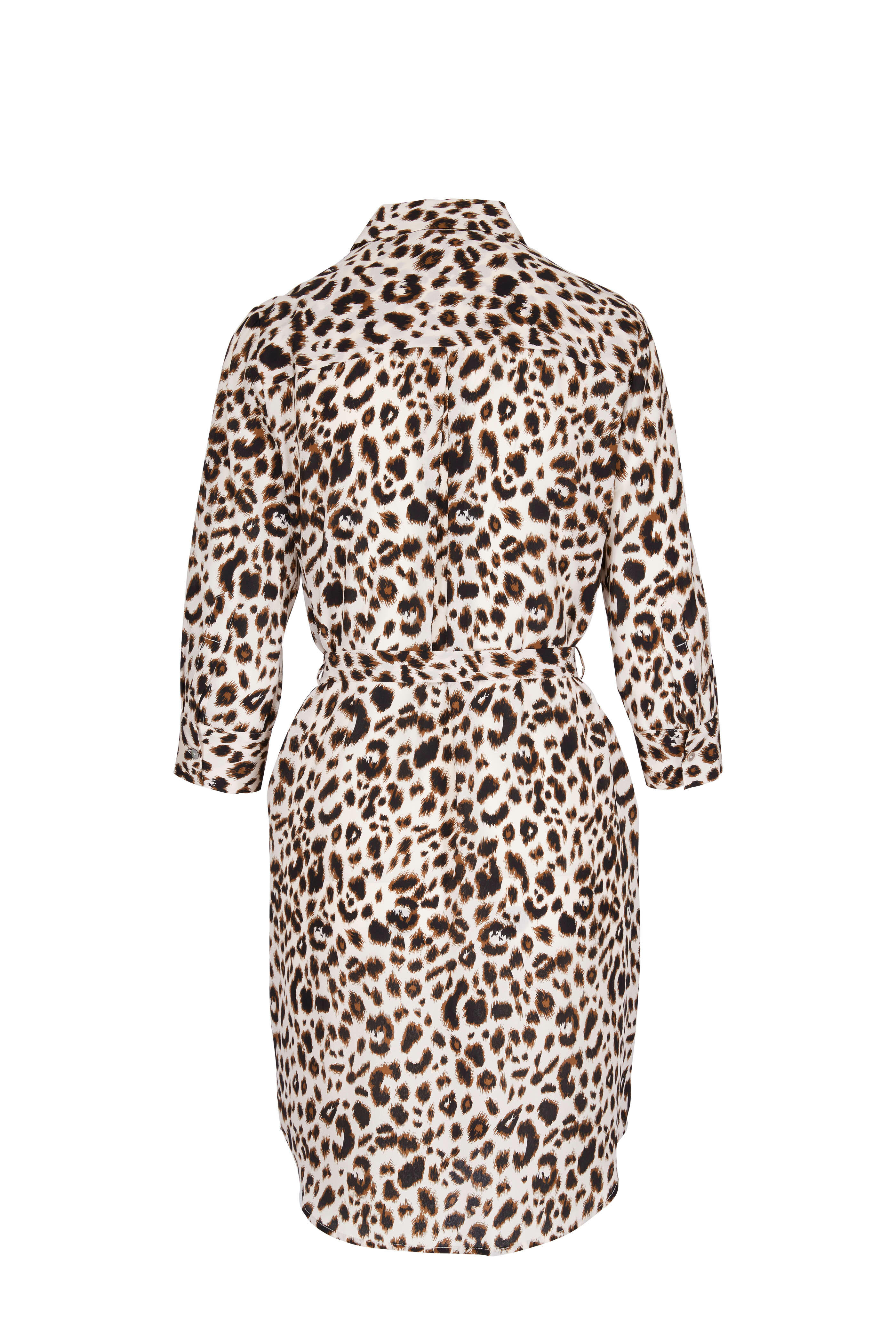 L'Agence - Stella Silk Leopard Print Dress
