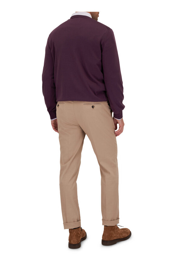 Brunello Cucinelli - Purple Wool & Cashmere Crewneck Pullover