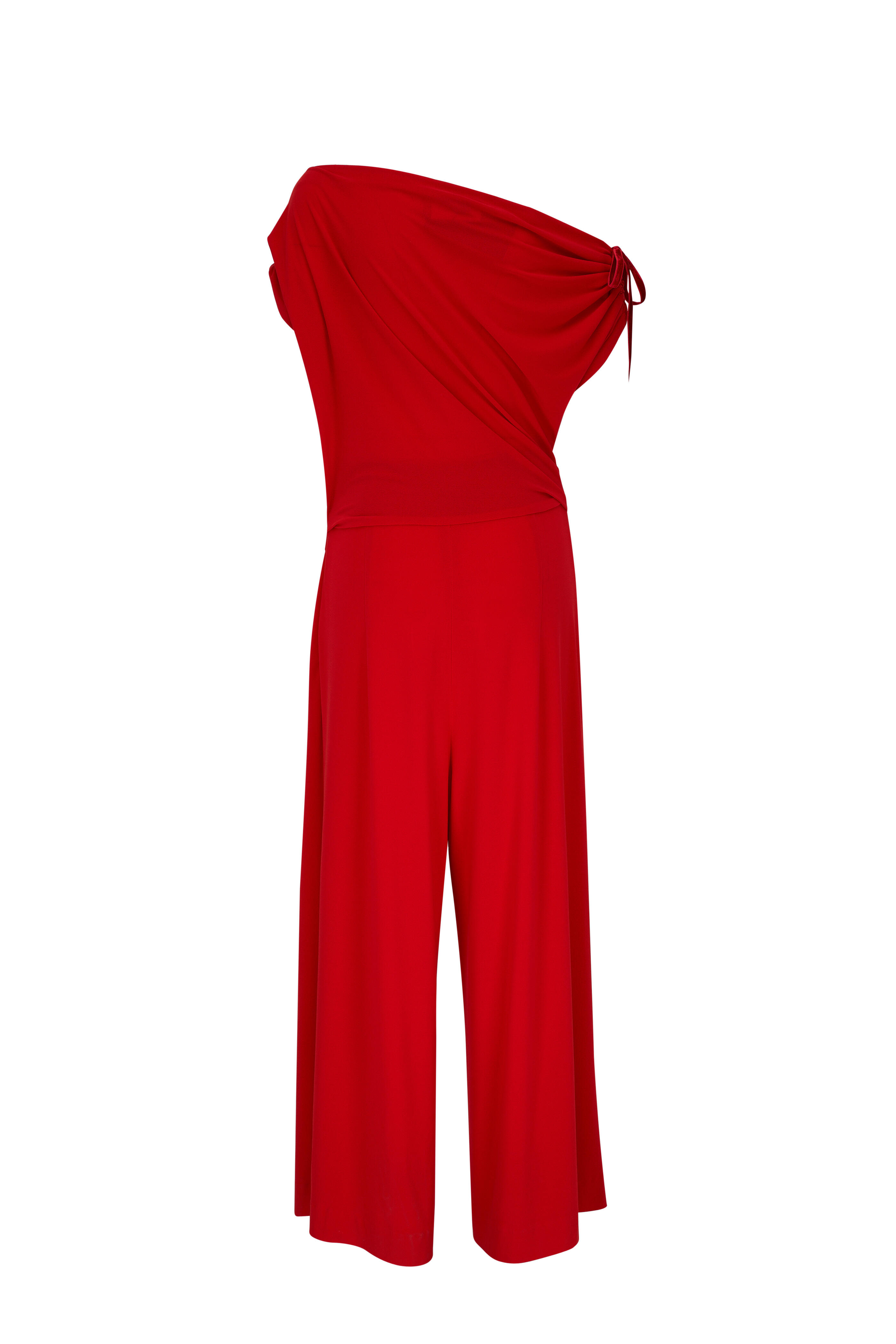 Talbot Runhof - Red Jersey Crepe Jumpsuit | Mitchell Stores