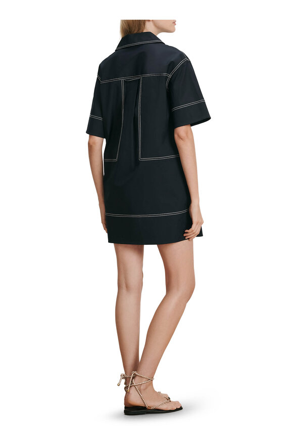 Veronica Beard Phelix Navy Stretch Cotton Mini Dress - view 3