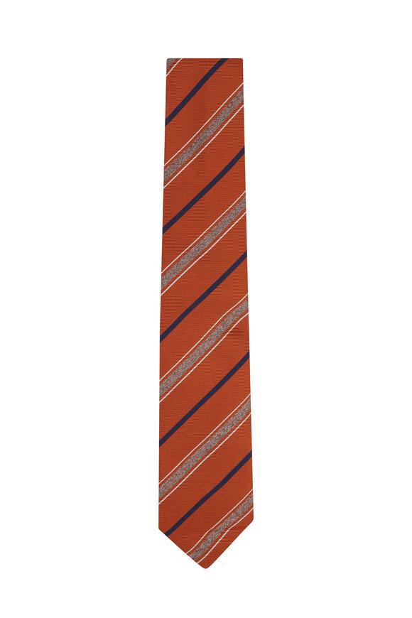 Brunello Cucinelli - Orange Stripe Necktie