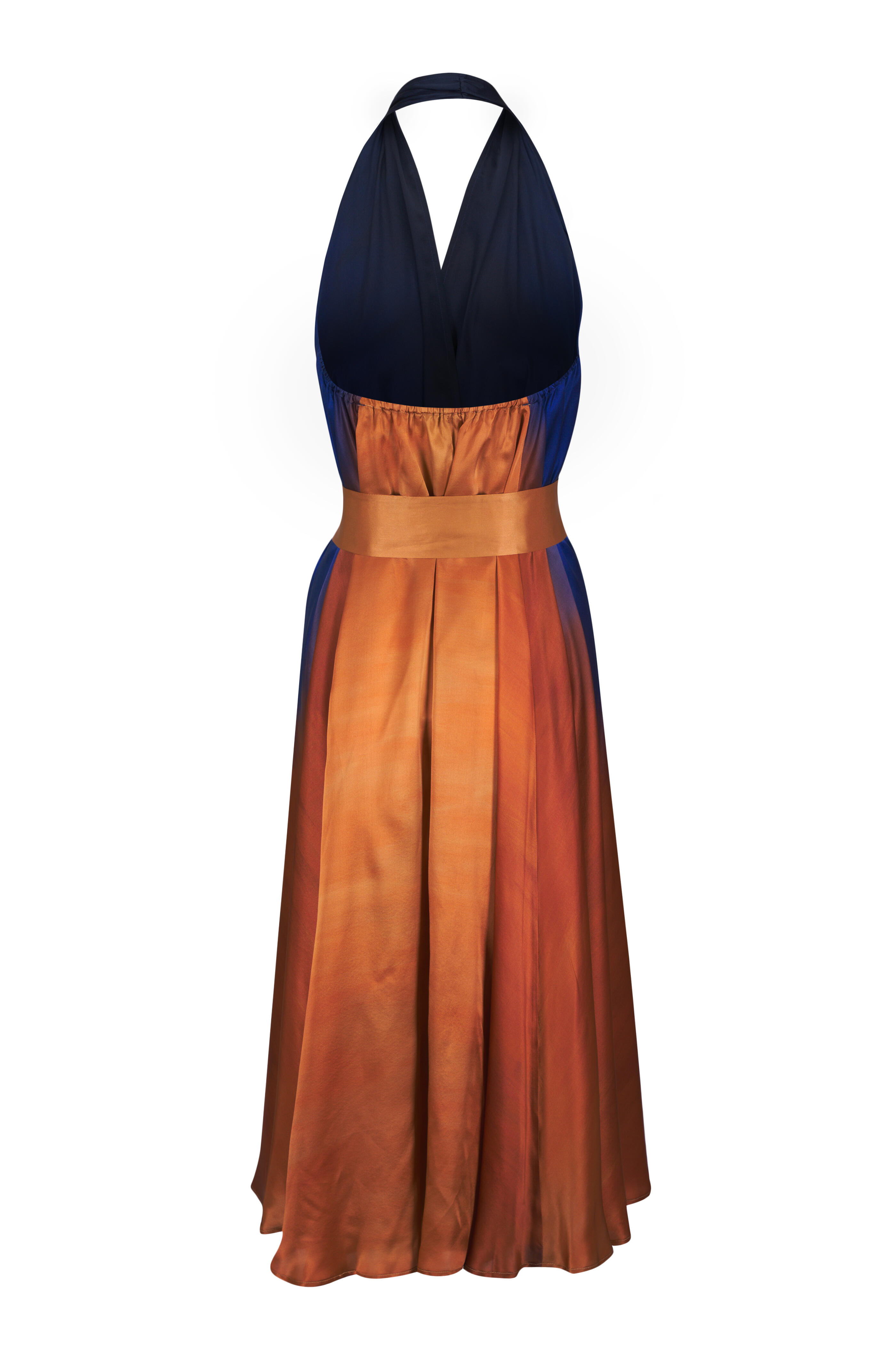 Kiton - Blue & Copper Silk Cocktail Dress
