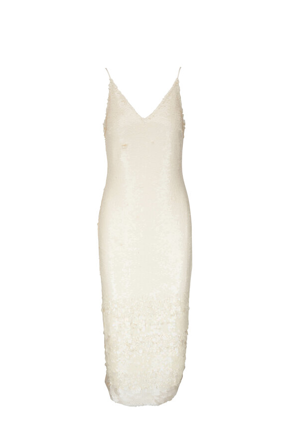 Veronica Beard Perla Iridescent Off White Sequin Dress