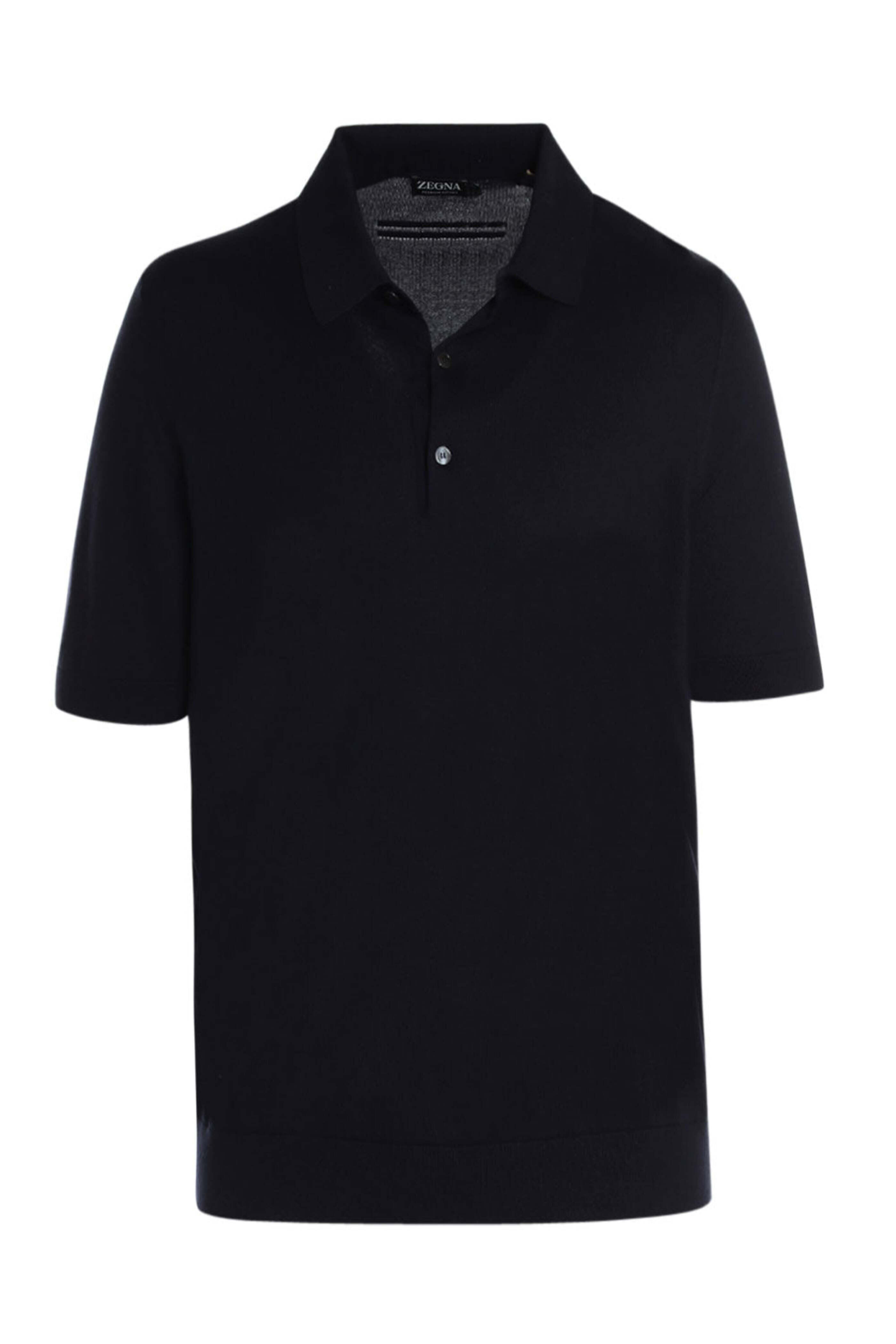Zegna - Navy Premium Cotton Short Sleeve Polo