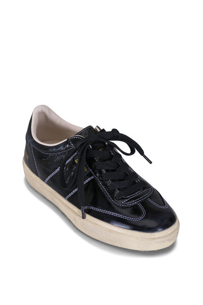 Golden Goose - White & Crackled Silver Leather Running Sneaker