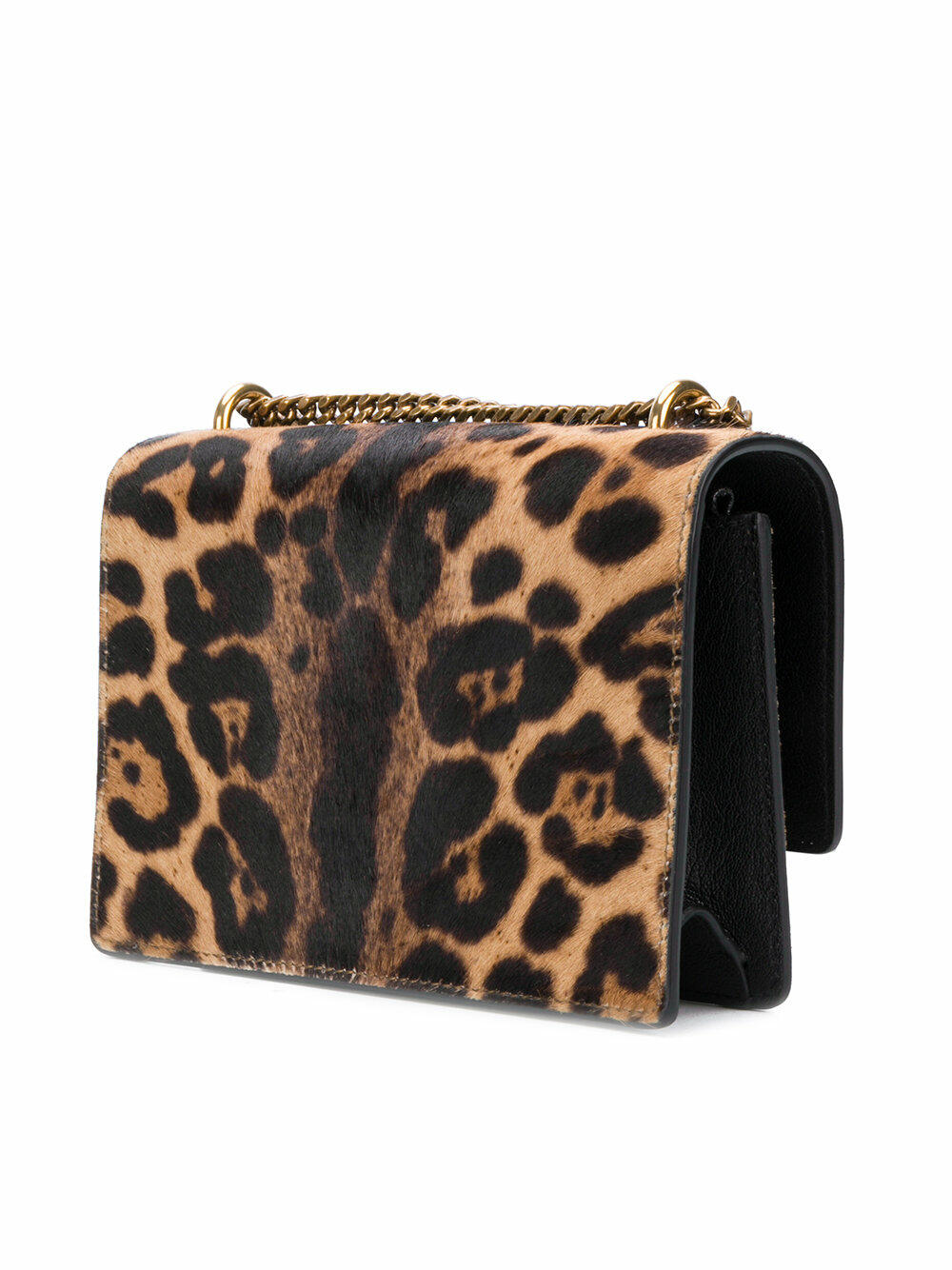 Saint Laurent - Sunset Leopard Print Black & Camel Crossbody