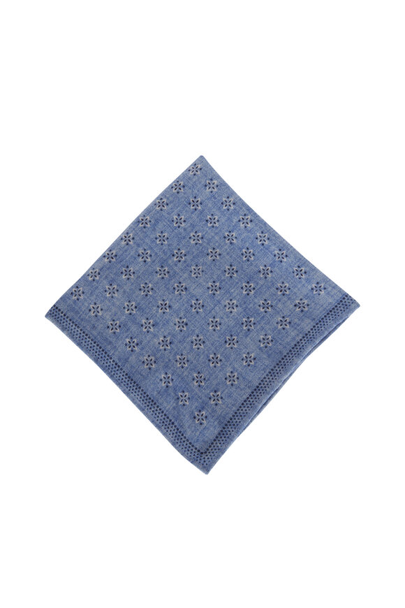 Brunello Cucinelli - Blue Dot Wool Pocket Square