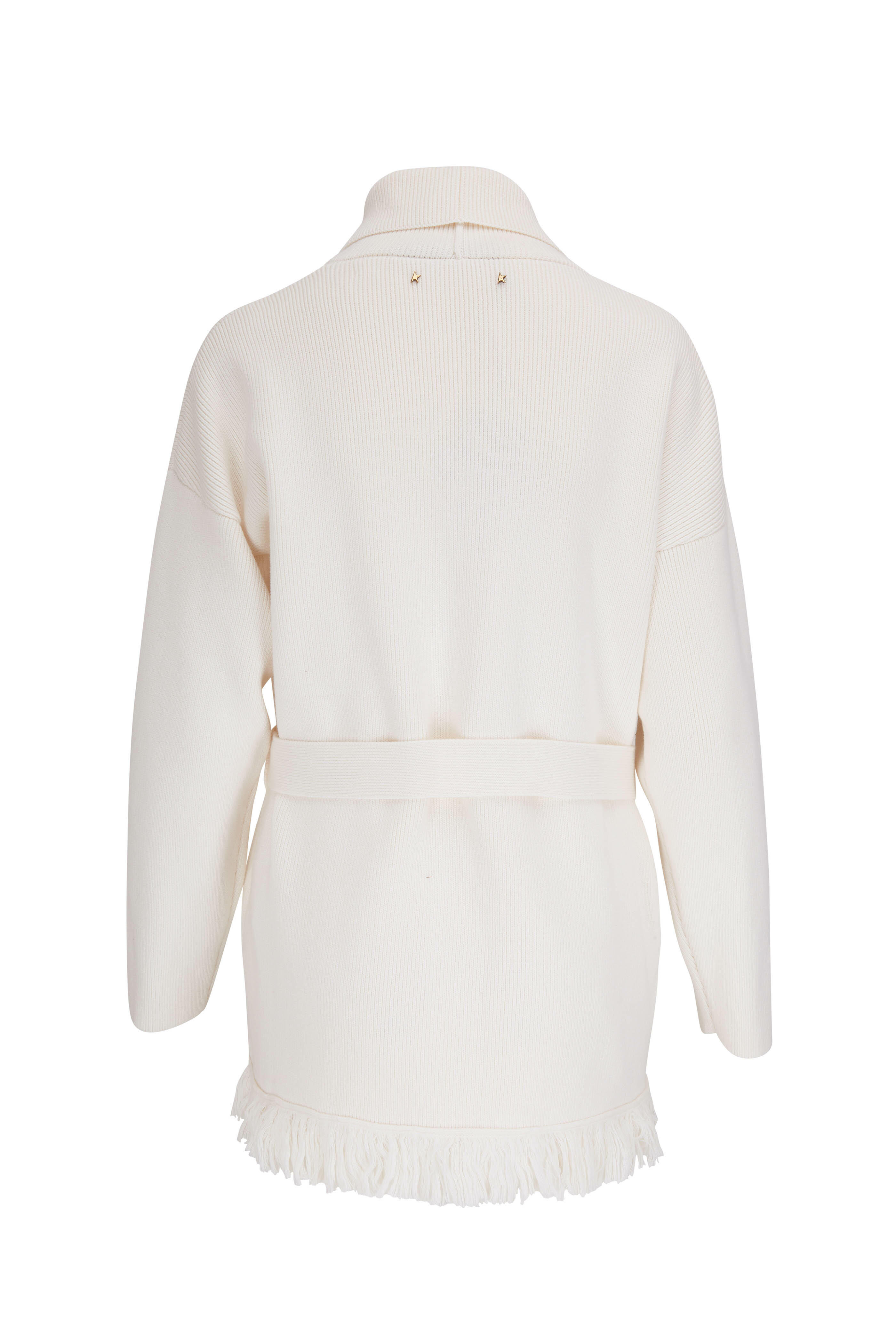 Golden Goose - Journey Natural White Belted Knit Cardigan