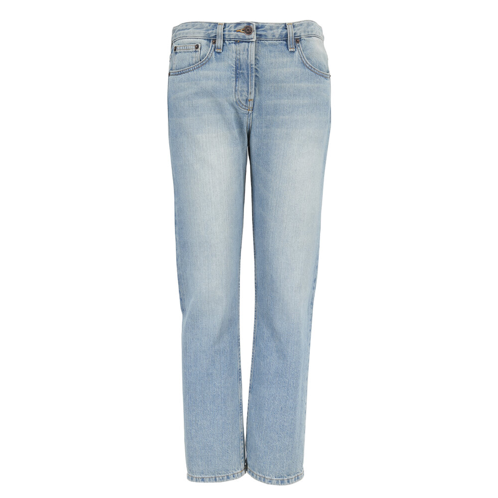 The Row Ashland Faded Blue Straight Cropped Jean