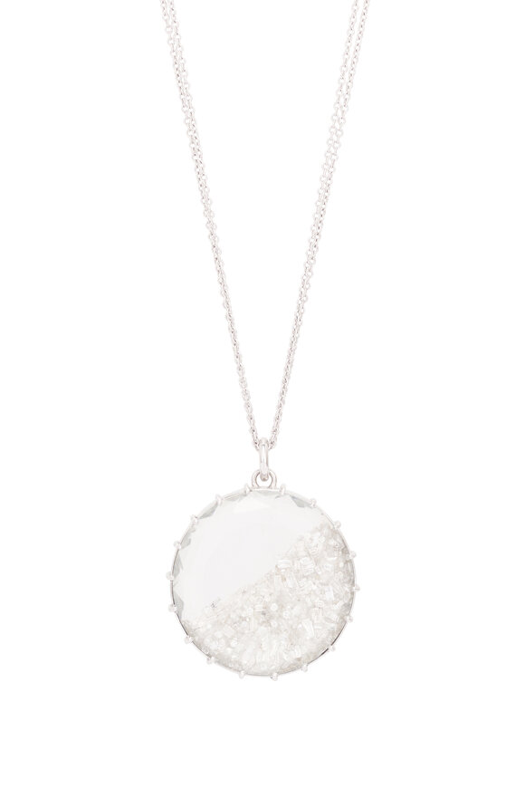 Renee Lewis 18k White Gold 2 Chain Diamond Shake Necklace - view 2