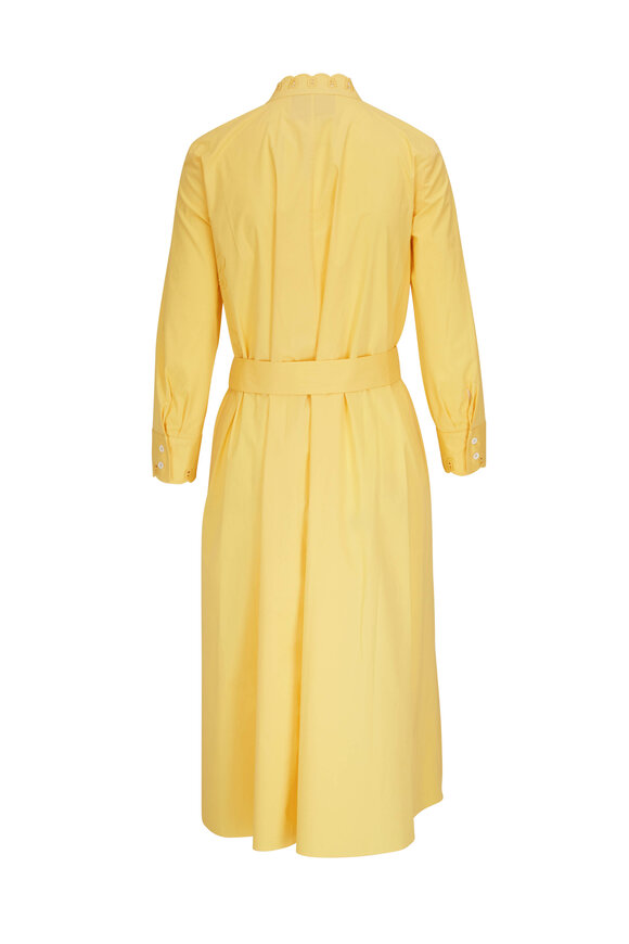 Carolina Herrera - Soft Yellow Floral Detail Shirt Dress