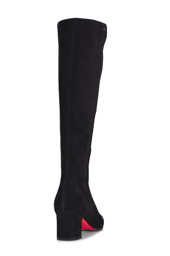 Santoni - Filed Classic Black Suede Tall Boot, 50mm 